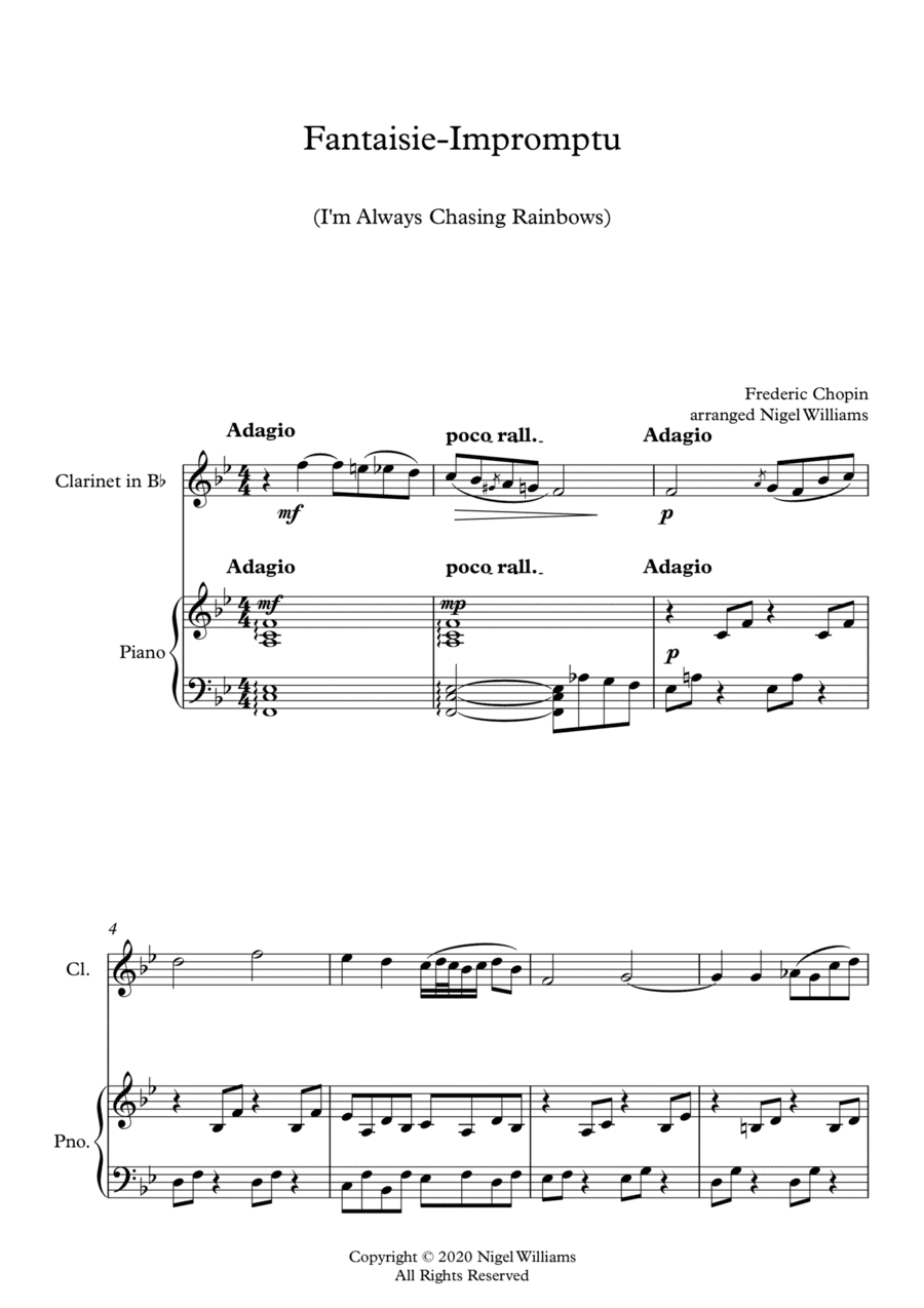 Fantaisie-Impromptu (I'm Always Chasing Rainbows), for Clarinet and Piano