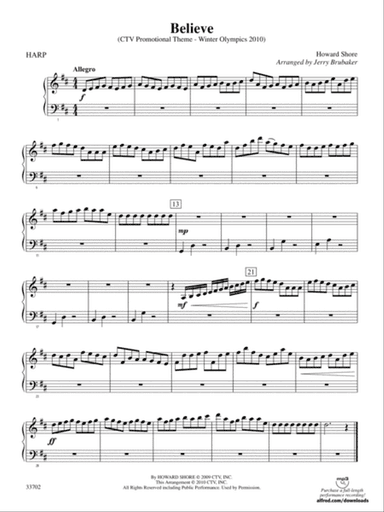 Believe (Winter Olympics 2010): Harp