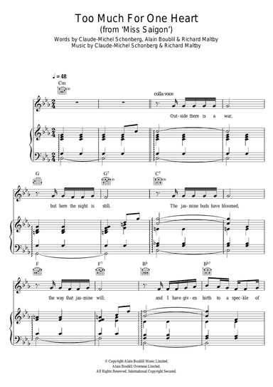 Too Much For One Heart (from Miss Saigon)