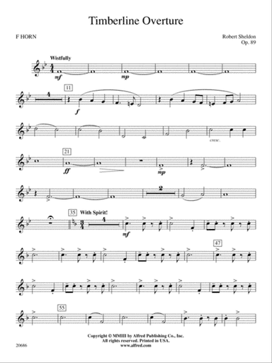 Timberline Overture: 1st F Horn