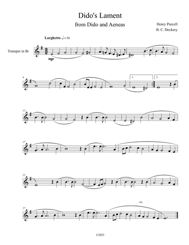 Dido's Lament (Trumpet Solo)