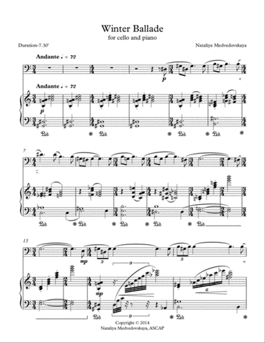 Winter Ballade for cello and piano