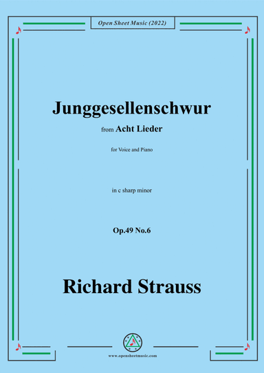 Richard Strauss-Junggesellenschwur,in c sharp minor