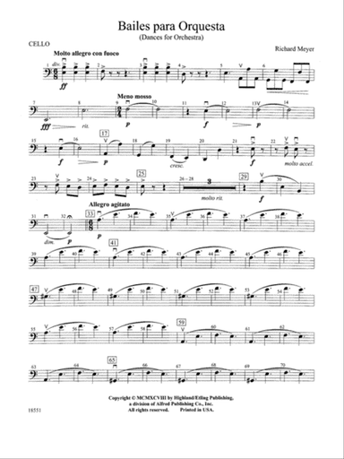 Bailes para Orquesta (For Two Solo Violins and String Orchestra): Cello
