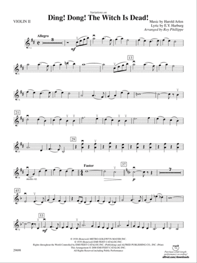 Variations on Ding! Dong! The Witch Is Dead!: 2nd Violin