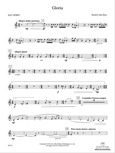 Gloria: 3rd F Horn