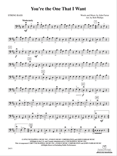 You're the One That I Want (from Grease): String Bass
