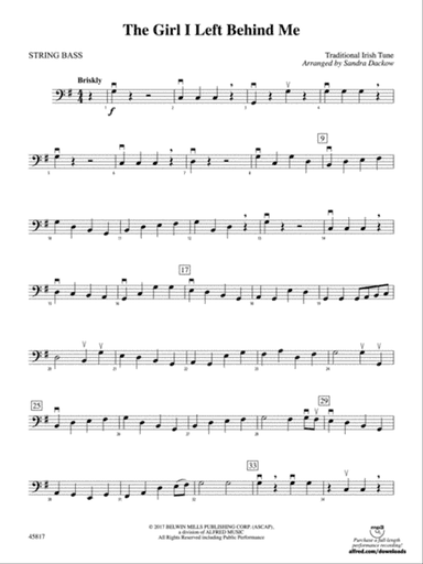 The Girl I Left Behind Me: String Bass