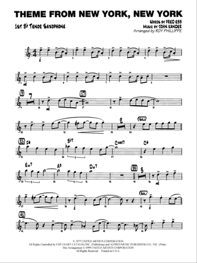 New York, New York, Theme from: B-flat Tenor Saxophone
