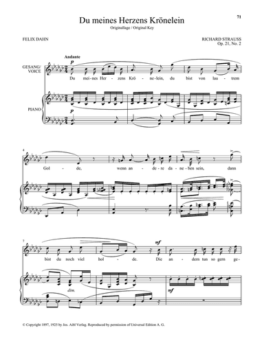 Du Meines Herzens Kronelein (High Voice)