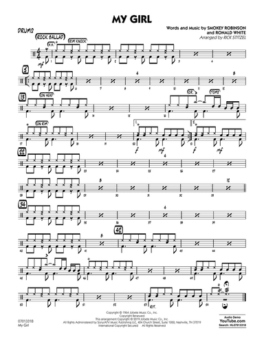 My Girl (arr. Rick Stitzel) - Drums