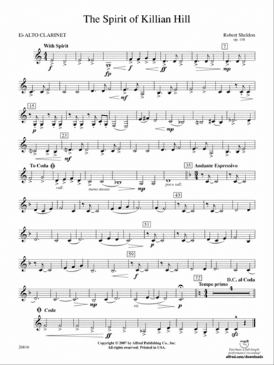 The Spirit of Killian Hill: E-flat Alto Clarinet