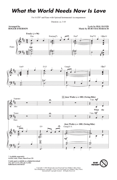 What The World Needs Now Is Love (arr. Roger Emerson)