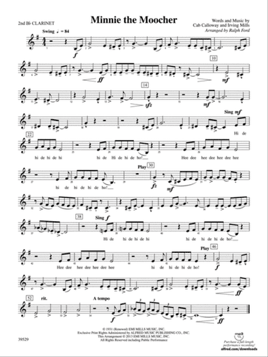 Minnie the Moocher: 2nd B-flat Clarinet