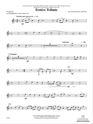 Festive Tribute: (wp) 1st B-flat Trombone T.C.