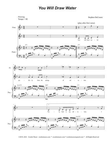 You Will Draw Water (Unison choir)