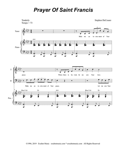 Prayer Of Saint Francis (for 2-part choir - (TB)
