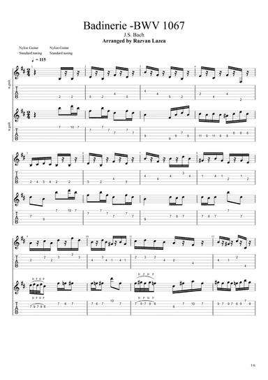 Bach - Badinerie - Guitar Duet