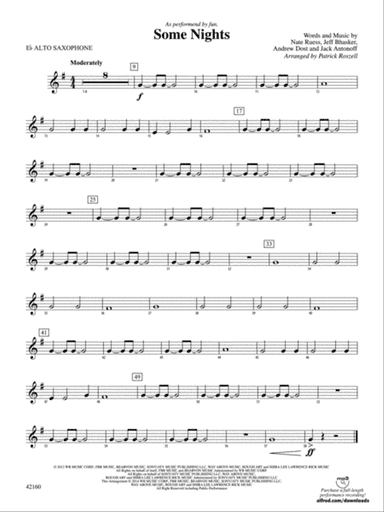Some Nights: E-flat Alto Saxophone