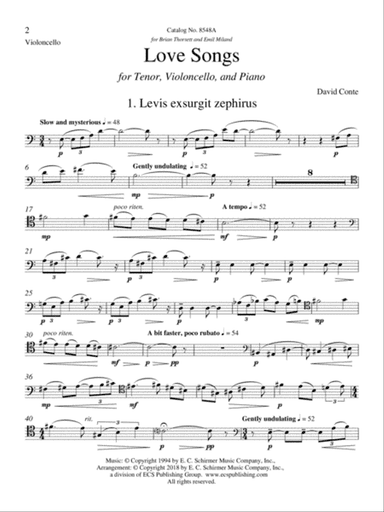 Love Songs (Downloadable Violoncello Part)