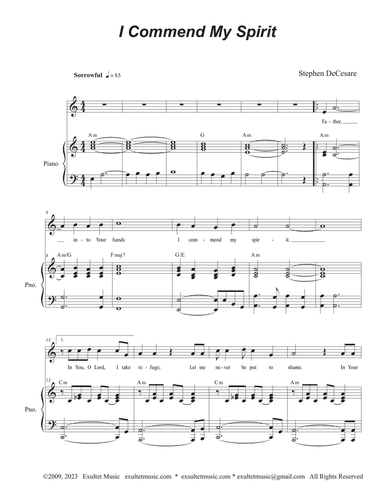 I Commend My Spirit (Vocal solo)