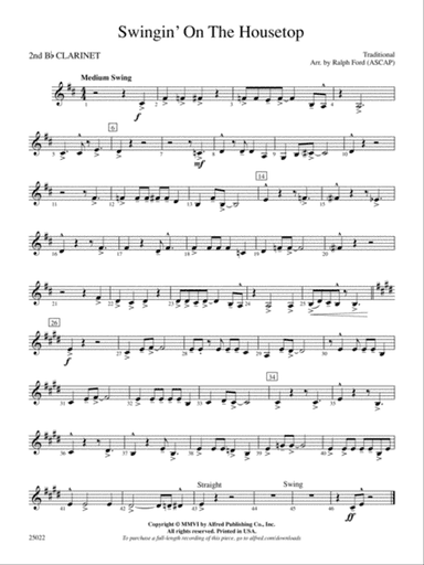 Swingin' on the Housetop: 2nd B-flat Clarinet