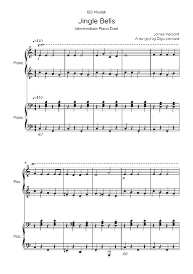 Jingle Bells Piano Duet