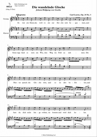 Die wandelnde Glocke, Op. 20 No. 3 (A Major)