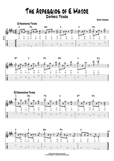 The Arpeggios of E Major (Diatonic Triads)