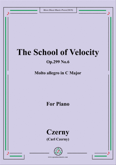 Czerny-The School of Velocity,Op.299 No.6,Molto allegro in C Major,for Piano