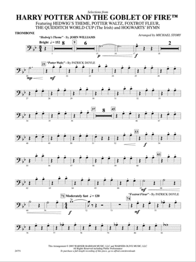 Harry Potter and the Goblet of Fire, Selections from: 1st Trombone