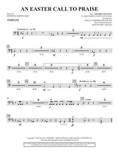 An Easter Call To Praise - Timpani