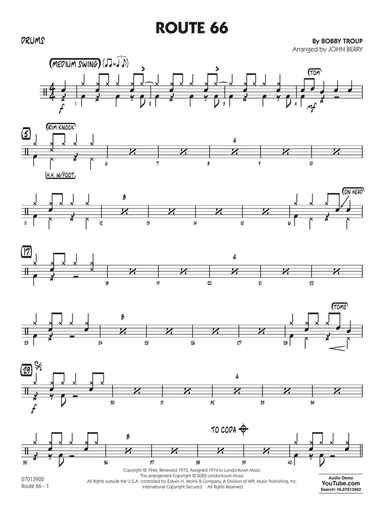 Route 66 (arr. John Berry) - Drums
