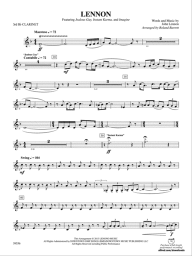 Lennon: 3rd B-flat Clarinet