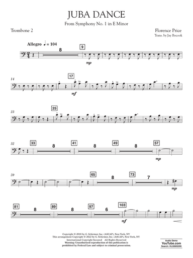 Juba Dance (from Symphony No. 1) - Trombone 2