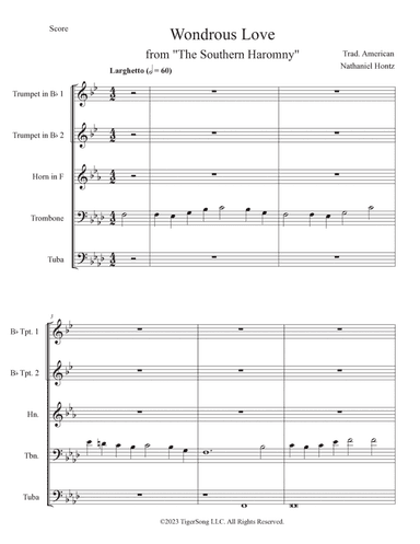 Wondrous Love (for Brass Quintet)
