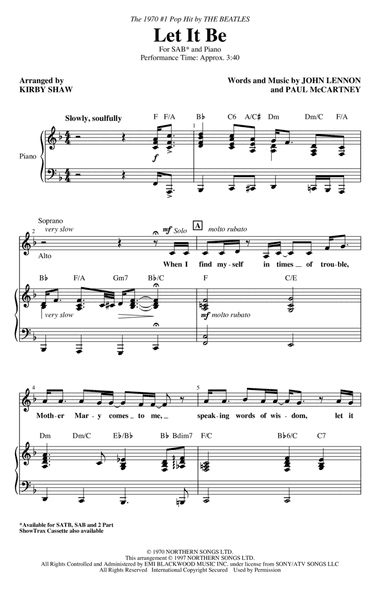 Let It Be (arr. Kirby Shaw)