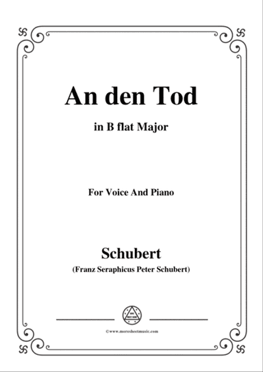 Schubert-An den Tod,in B flat Major,for Voice&Piano