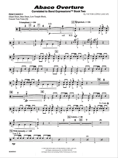 Abaco Overture: 1st Percussion