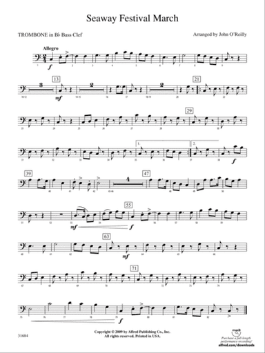 Seaway Festival March: (wp) 1st B-flat Trombone B.C.