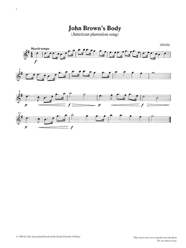 John Brown's Body from Graded Music for Tuned Percussion, Book I