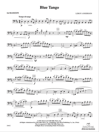 Blue Tango: Bassoon