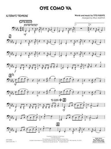 Oye Como Va (arr. Paul Murtha) - Alternate Trombone