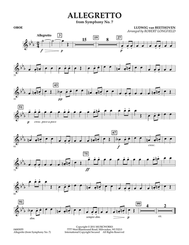 Allegretto (from Symphony No. 7) - Oboe