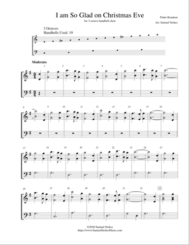 I am So Glad on Christmas Eve (I am So Glad Each Christmas Eve) - for 3-octave handbell choir