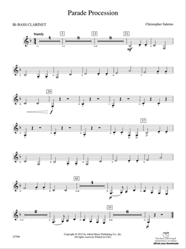 Parade Procession: B-flat Bass Clarinet