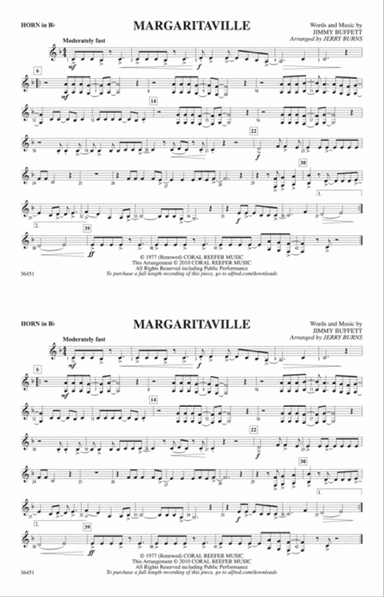 Margaritaville: Horn in B flat