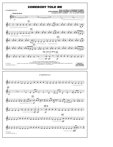 Somebody Told Me (arr. Conaway & Fingers) - Eb Baritone Sax