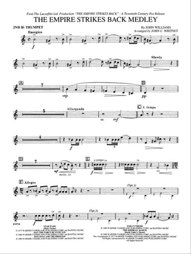 The Empire Strikes Back Medley: 2nd B-flat Trumpet