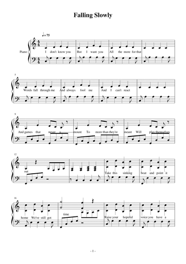 Te Prometo (falling Slowly)